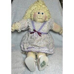 Soft Sculpture Cabbage Patch Kid Doll Blonde Curly Hair Pony Tail 1978